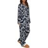 imageREORIA Funny Halloween Pajamas Women Button Up 2 Piece Pajama Set SleepwearGrey Pumpkin