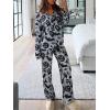 imageREORIA Funny Halloween Pajamas Women Button Up 2 Piece Pajama Set SleepwearGrey Pumpkin