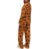 imageREORIA Funny Halloween Pajamas Women Button Up 2 Piece Pajama Set SleepwearOrange Pumpkin