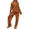 imageREORIA Funny Halloween Pajamas Women Button Up 2 Piece Pajama Set SleepwearOrange Pumpkin