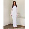 imageREORIA Womens Fall Mesh Sheer Long Sleeve Wedding Guest Dress Sexy Floral Bodycon Maxi Long DressesBrilliant White