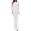 imageREORIA Womens Fall Mesh Sheer Long Sleeve Wedding Guest Dress Sexy Floral Bodycon Maxi Long DressesBrilliant White