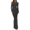 imageREORIA Womens Fall Mesh Sheer Long Sleeve Wedding Guest Dress Sexy Floral Bodycon Maxi Long DressesThyme
