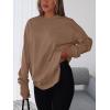 imageREORIA Womens Oversized Long Sleeve T Shirts 2025 Basic Crewneck Tee Fall Tops Casual Y2K ClothesBrown