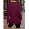 imageREORIA Womens Oversized Long Sleeve T Shirts 2025 Basic Crewneck Tee Fall Tops Casual Y2K ClothesBurgundy