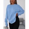 imageREORIA Womens Oversized Long Sleeve T Shirts 2025 Basic Crewneck Tee Fall Tops Casual Y2K ClothesLight Blue