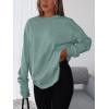 imageREORIA Womens Oversized Long Sleeve T Shirts 2025 Basic Crewneck Tee Fall Tops Casual Y2K ClothesLight Green
