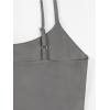 imageREORIA Womens Sexy Adjustable Spaghetti Strap Double Lined Seamless Camisole Tank Yoga Crop TopsDeep Grey