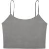 imageREORIA Womens Sexy Adjustable Spaghetti Strap Double Lined Seamless Camisole Tank Yoga Crop TopsDeep Grey