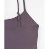 imageREORIA Womens Sexy Adjustable Spaghetti Strap Double Lined Seamless Camisole Tank Yoga Crop TopsGrey Purple