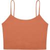 imageREORIA Womens Sexy Adjustable Spaghetti Strap Double Lined Seamless Camisole Tank Yoga Crop TopsTopaz
