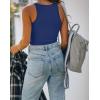 imageREORIA Womens Sexy Sleeveless Racer Back Tank Tops Halter Neck Crop TopsDeep Blue