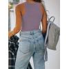 imageREORIA Womens Sexy Sleeveless Racer Back Tank Tops Halter Neck Crop TopsHazy Lilac