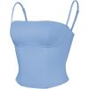 imageREORIA Womens Square Neck Adjustable Straps Backless Y2K Going Out Corset Crop TopsLight Blue