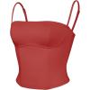 imageREORIA Womens Square Neck Adjustable Straps Backless Y2K Going Out Corset Crop TopsRust Red
