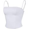 imageREORIA Womens Square Neck Adjustable Straps Backless Y2K Going Out Corset Crop TopsWhite