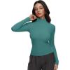 imageREORIA Womens Turtleneck Tops Slim Basic Mock Neck Long Sleeve Shirts 2025 Fall Winter Layering OutfitsArmy Green