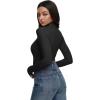 imageREORIA Womens Turtleneck Tops Slim Basic Mock Neck Long Sleeve Shirts 2025 Fall Winter Layering OutfitsBlack