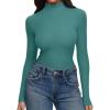 imageREORIA Womens Turtleneck Tops Slim Basic Mock Neck Long Sleeve Shirts 2025 Fall Winter Layering OutfitsArmy Green