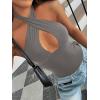 imageREORIA Butsmooth Womens Trendy Sexy Casual V Neck Double Lined Sleeveless Slimming Going Out Tank Top BodysuitsDeep Grey