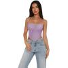 imageREORIA Womens Trendy Sexy Lace Strap Zip Back Going Out Boned Bustier Corset Tank Top With Built In BraViolet