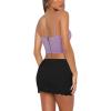 imageREORIA Womens Trendy Sexy Lace Strap Zip Back Going Out Boned Bustier Corset Tank Top With Built In BraViolet