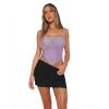 imageREORIA Womens Trendy Sexy Lace Strap Zip Back Going Out Boned Bustier Corset Tank Top With Built In BraViolet