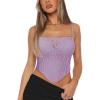 imageREORIA Womens Trendy Sexy Lace Strap Zip Back Going Out Boned Bustier Corset Tank Top With Built In BraViolet