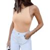 imageREORIA Butsmooth Womens Basic Sexy Sleeveless Racer Back Halter Neck Bodysuit Tank TopsNude