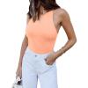 imageREORIA Butsmooth Womens Basic Sexy Sleeveless Racer Back Halter Neck Bodysuit Tank TopsPeach Powder