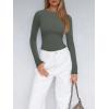 imageREORIA Womens Boat Neck Long Sleeve Bodysuit Basic Going Out Body Suits Tops 2025Thyme Green