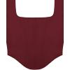 imageREORIA Womens Sexy Square Neck Long Sleeve Backless Going Out Boned Bustier Corset Crop TopsBurgundy