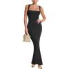 imageREORIA Womens Square Neck Bodycon Sexy Sleeveless Maxi Dress Formal Ribbed Long Dresses 2026 SummerBlack