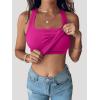 image:imageREORIA Tank Top with Built in Bra for Women Summer Sleeveless Racerback Square Neck Casual Basic Ribbed Tops 2026 Trendy Shirt Rose Medium