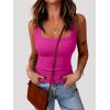 image:imageREORIA Tank Top with Built in Bra for Women Summer Sleeveless Racerback Square Neck Casual Basic Ribbed Tops 2026 Trendy Shirt Rose Medium
