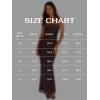 image:imageREORIA Mesh Sheer Sleeveless Wedding Guest Maxi Dresses for Women Ruched Bodycon Square Neck Halter Long Dress Summer 2026Shaved Chocolate