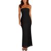 image:imageREORIA Womens 2026 Summer Floral Mesh Strapless Midi Dress Backless Beach Wedding Guest Cocktail Party DressesBlack