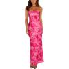 image:imageREORIA Womens 2026 Summer Floral Mesh Strapless Midi Dress Backless Beach Wedding Guest Cocktail Party DressesPink Floral
