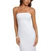 image:imageREORIA Womens 2026 Summer Floral Mesh Strapless Midi Dress Backless Beach Wedding Guest Cocktail Party DressesWhite