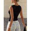 image:imageREORIA Womens Sexy Ribbed Button Down Square Neck Tank Tops Trendy Y2K 2026 Summer Sleeveless Going Out Vest Crop TopsBlack