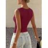 image:imageREORIA Womens Sexy Ribbed Button Down Square Neck Tank Tops Trendy Y2K 2026 Summer Sleeveless Going Out Vest Crop TopsBurgundy