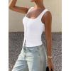 image:imageREORIA Womens Sexy Ribbed Button Down Square Neck Tank Tops Trendy Y2K 2026 Summer Sleeveless Going Out Vest Crop TopsWhite