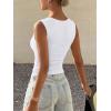 image:imageREORIA Womens Sexy Ribbed Button Down Square Neck Tank Tops Trendy Y2K 2026 Summer Sleeveless Going Out Vest Crop TopsWhite