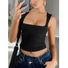 image:imageREORIA Butsmooth Womens Square Neck Going Out Crop Tops Double Lined Cute Basic Tank Tops 2026 ClothesBlack