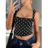image:imageREORIA Butsmooth Womens Square Neck Going Out Crop Tops Double Lined Cute Basic Tank Tops 2026 ClothesBlack With White Polka Dots