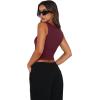 image:imageREORIA Butsmooth Womens Square Neck Going Out Crop Tops Double Lined Cute Basic Tank Tops 2026 ClothesBurgundy