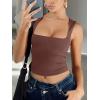 image:imageREORIA Butsmooth Womens Square Neck Going Out Crop Tops Double Lined Cute Basic Tank Tops 2026 ClothesCoffee