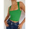 image:imageREORIA Butsmooth Womens Square Neck Going Out Crop Tops Double Lined Cute Basic Tank Tops 2026 ClothesGreen