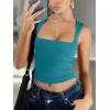 image:imageREORIA Butsmooth Womens Square Neck Going Out Crop Tops Double Lined Cute Basic Tank Tops 2026 ClothesLake Blue