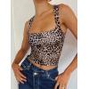 image:imageREORIA Butsmooth Womens Square Neck Going Out Crop Tops Double Lined Cute Basic Tank Tops 2026 ClothesLeopard Print